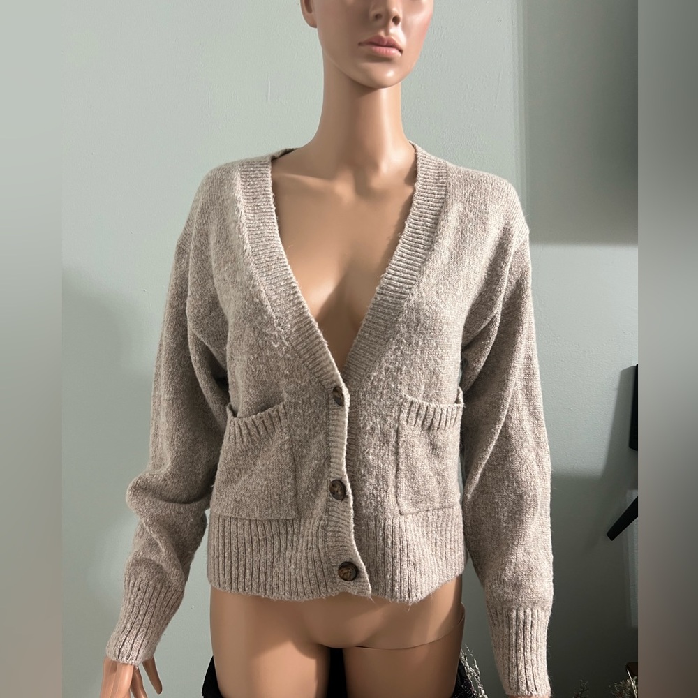 Womens The fifth Label Cardigan Sweater Long Sleeve Beige  Small